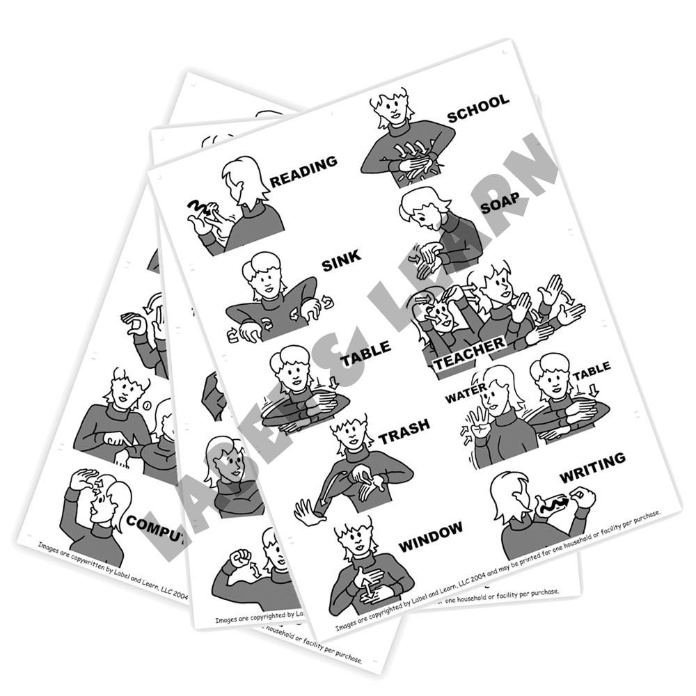 Printable ASL Preschool Labeling Kit 